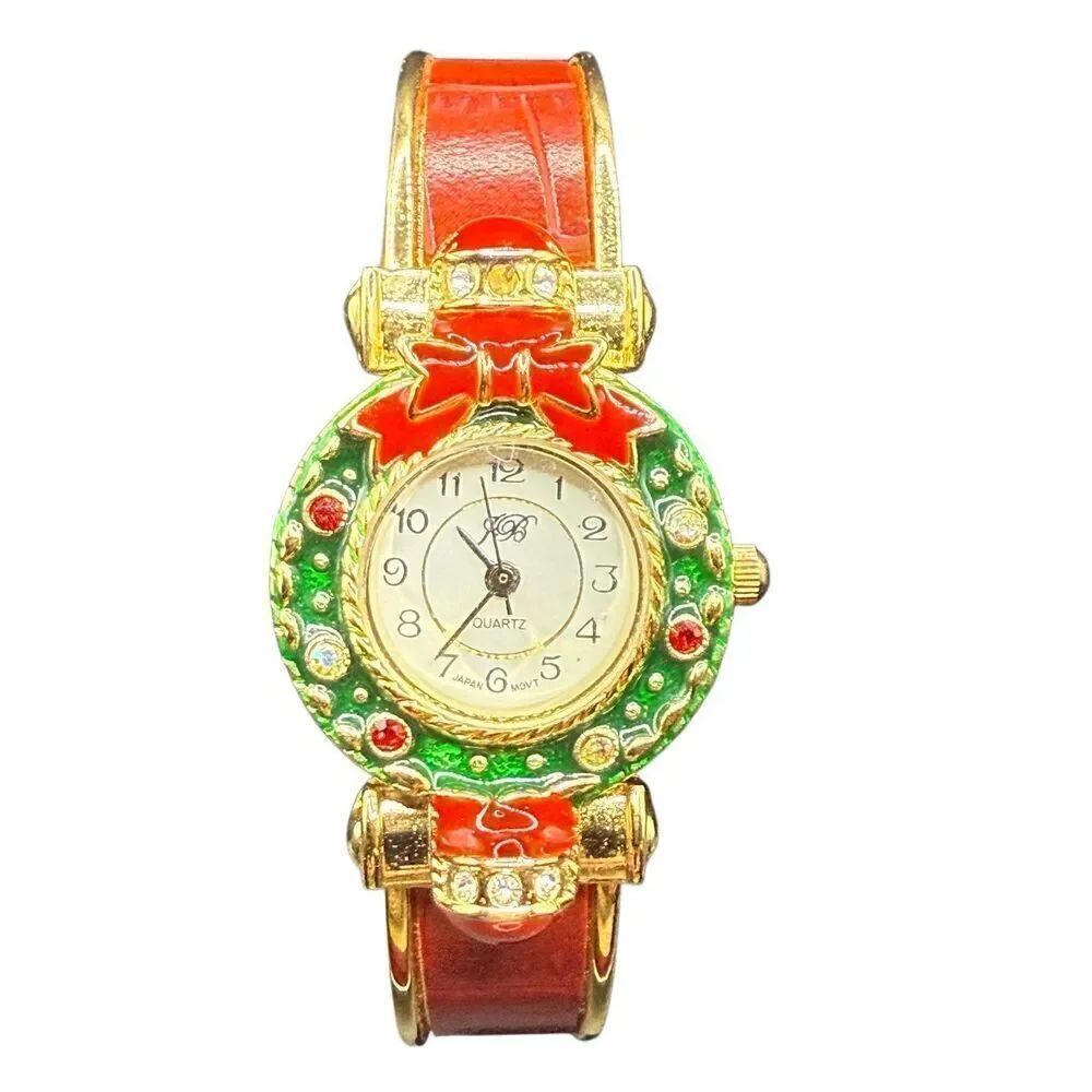 Christmas Holiday Ladies Bangle Quartz Wristwatch